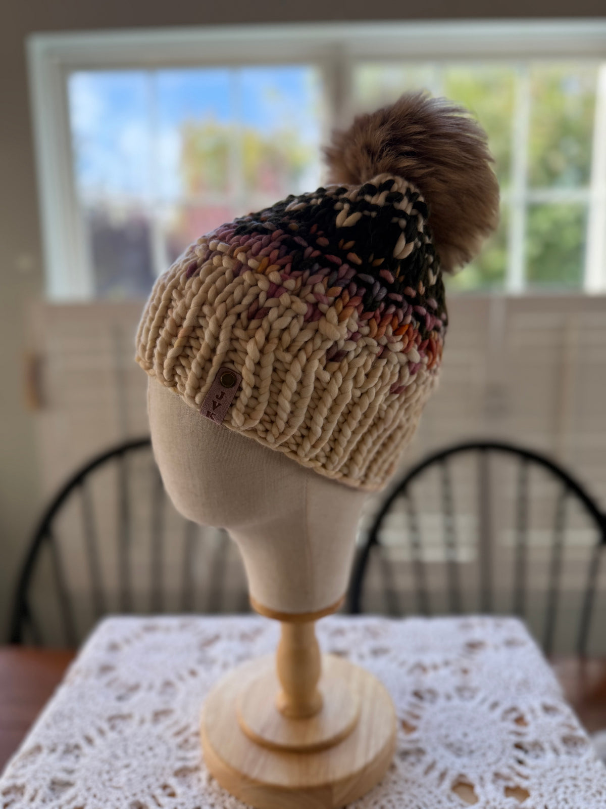 A Hand Knit Merino Wool Chunky Beanie