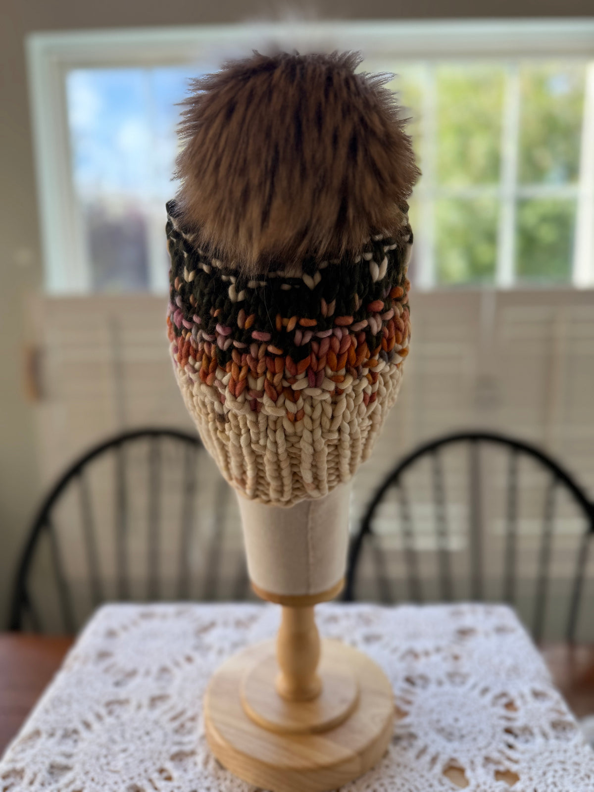 A Hand Knit Merino Wool Chunky Beanie