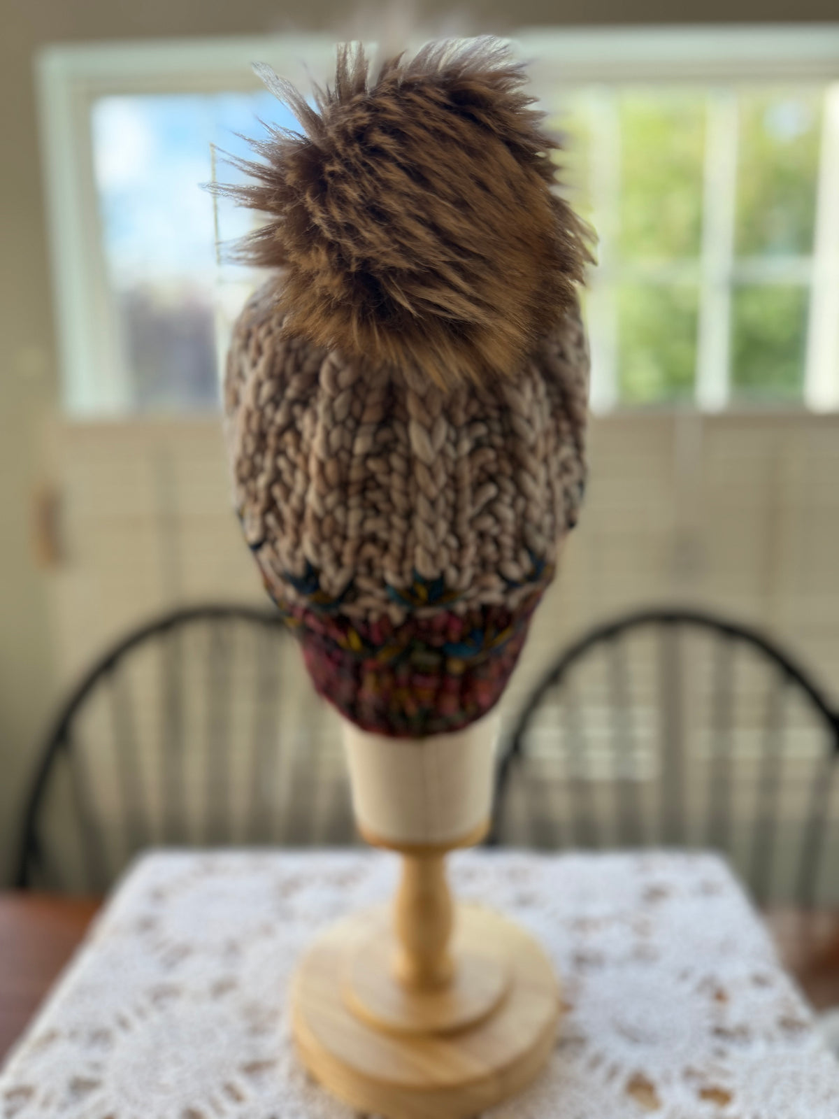 A Hand Knit Merino Wool Chunky Beanie