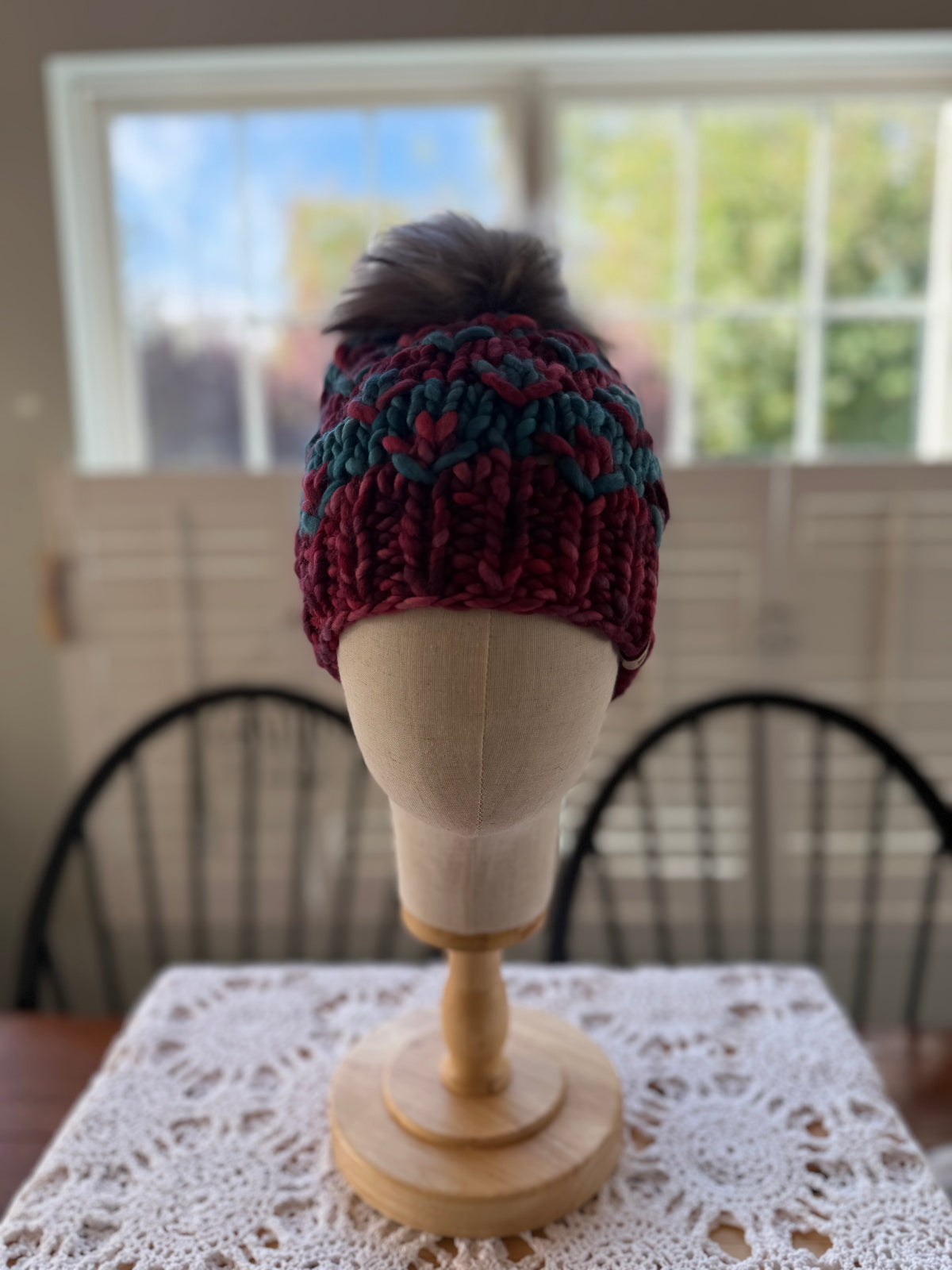 A Hand Knit Merino Wool Chunky Beanie
