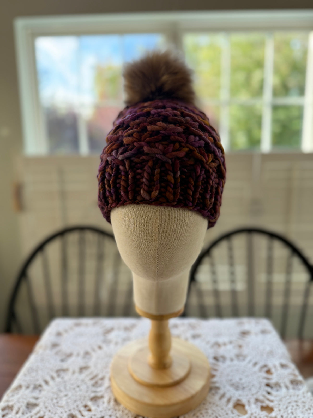 A Hand Knit Merino Wool Chunky Beanie