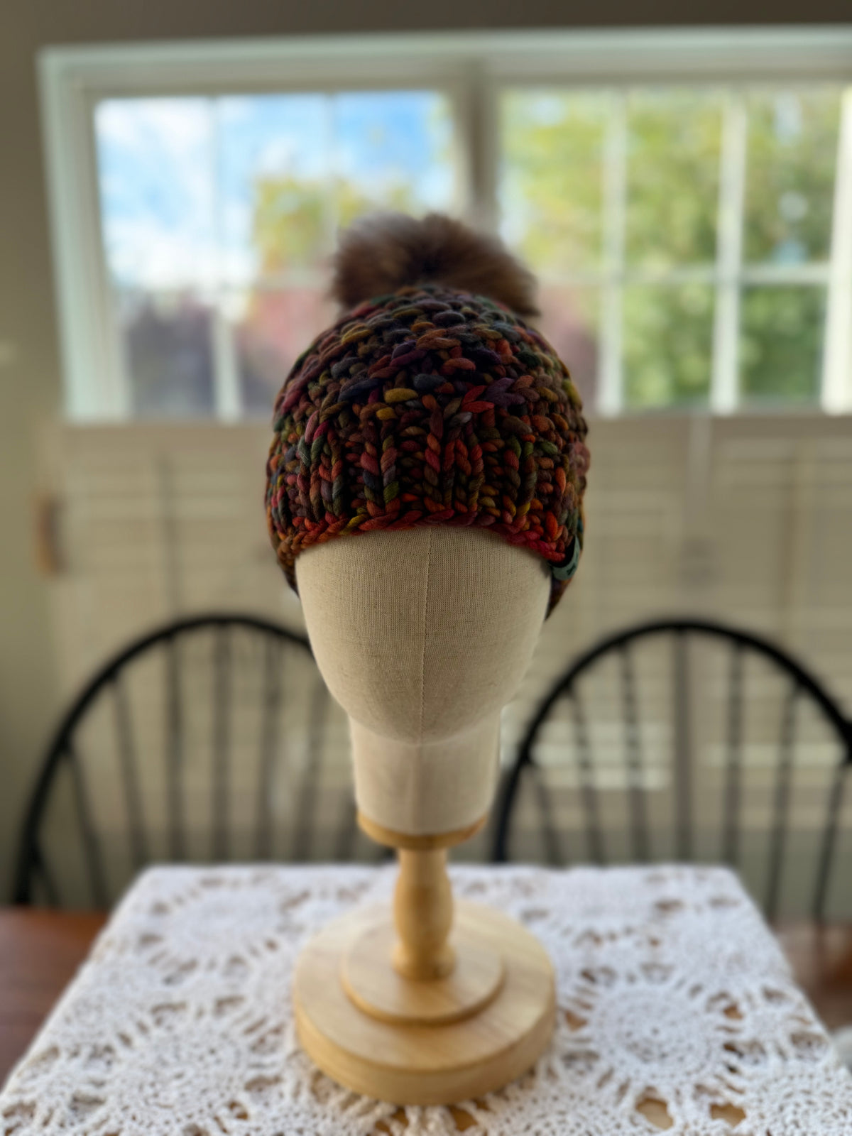A Hand Knit Merino Wool Chunky Beanie