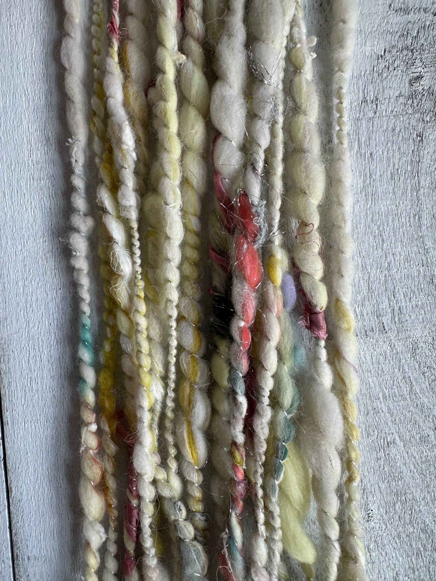 Handspun Art Yarn for Knitting Crocheting Weaving (Butter)