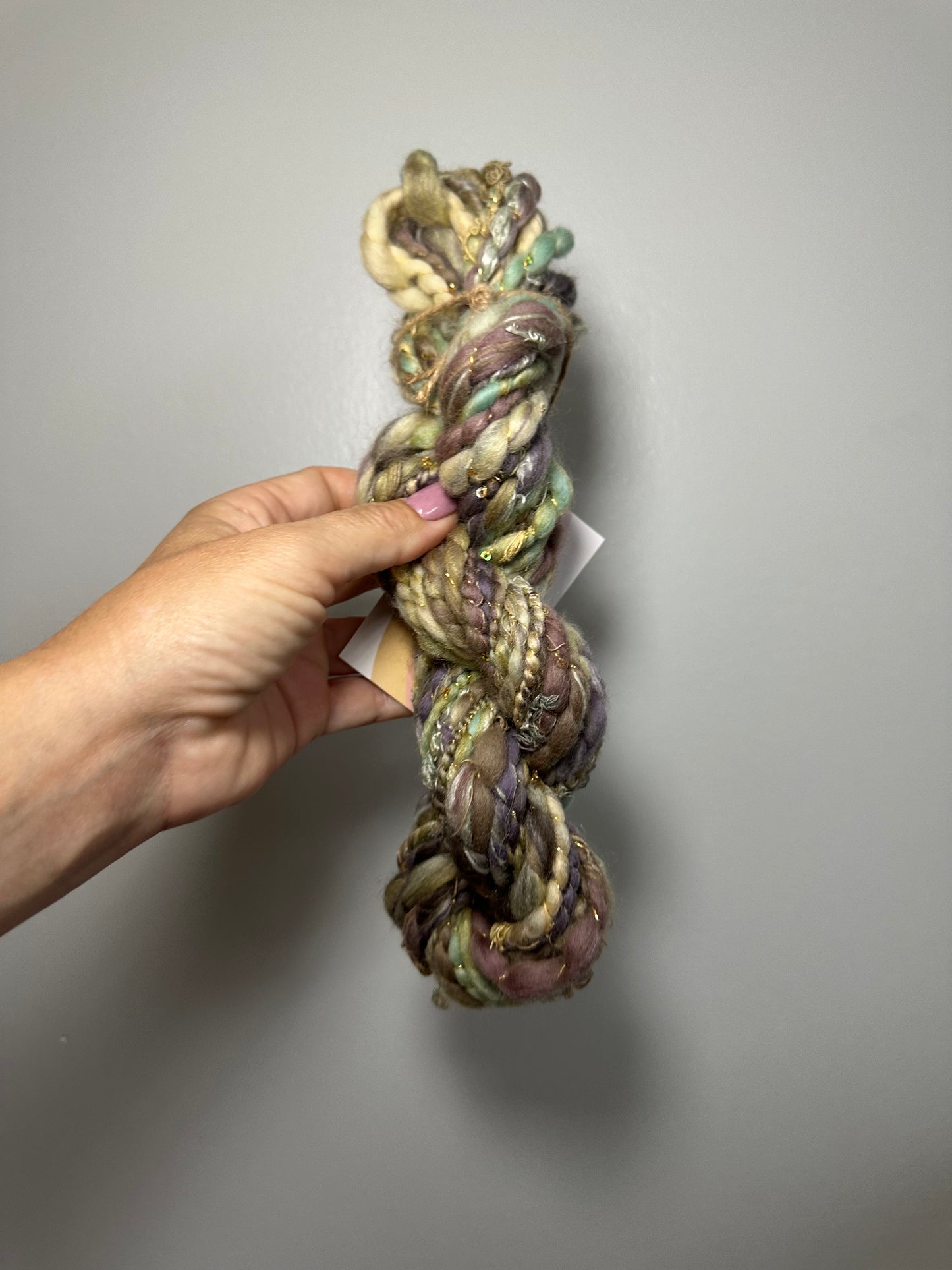 Handspun Art Yarn for Knitting Crocheting Weaving (Boho Lav)