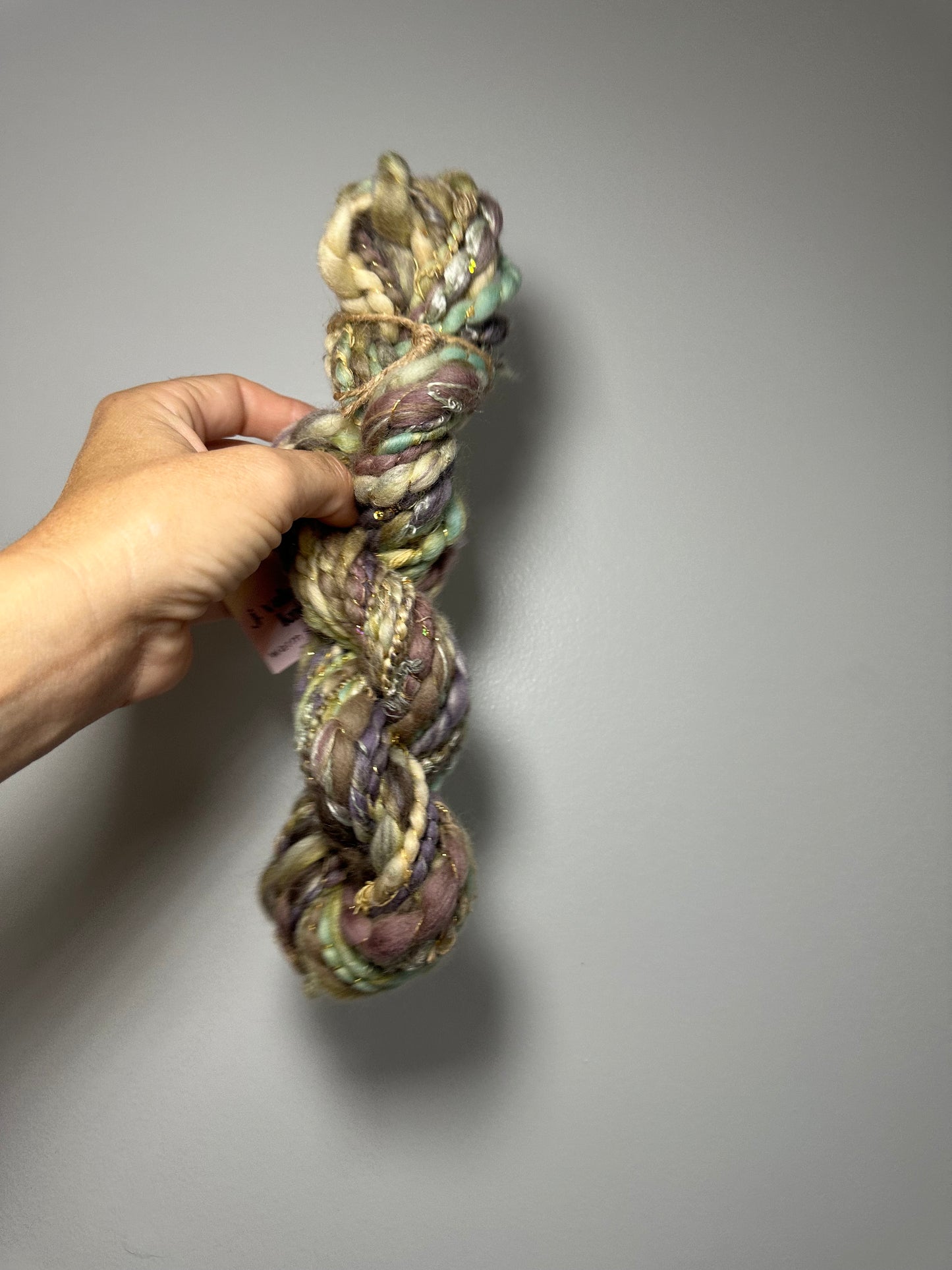 Handspun Art Yarn for Knitting Crocheting Weaving (Boho Lav)