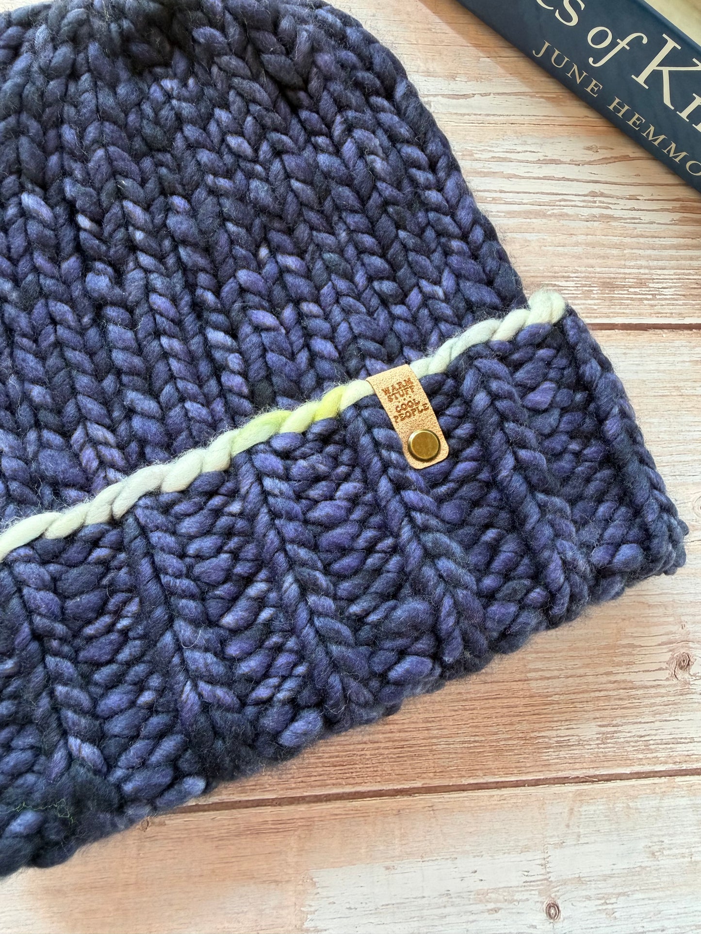 Hand Knit Merino Wool Beanie Navy Baby