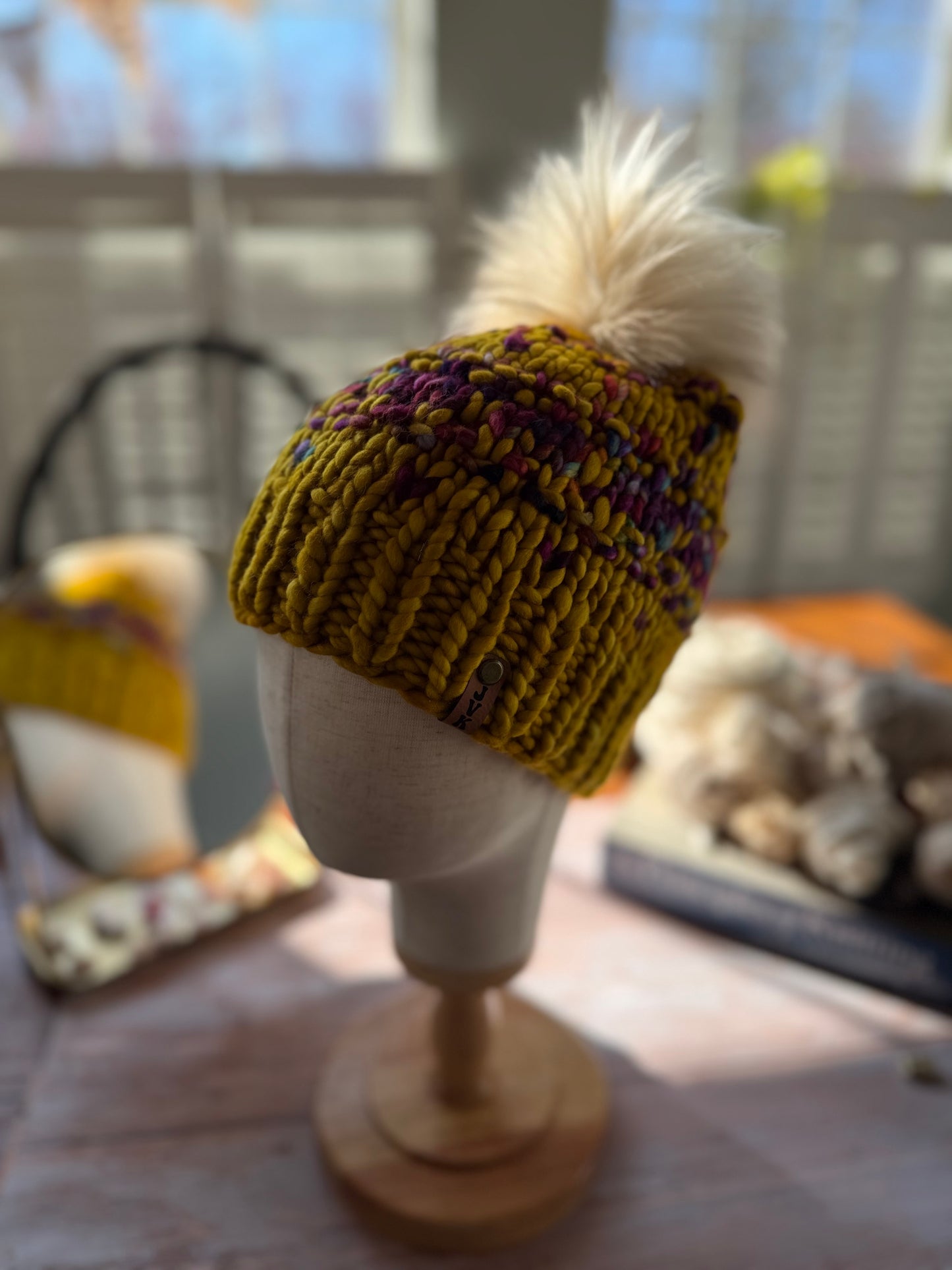 Hand Knit Merino Wool Chunky Beanie