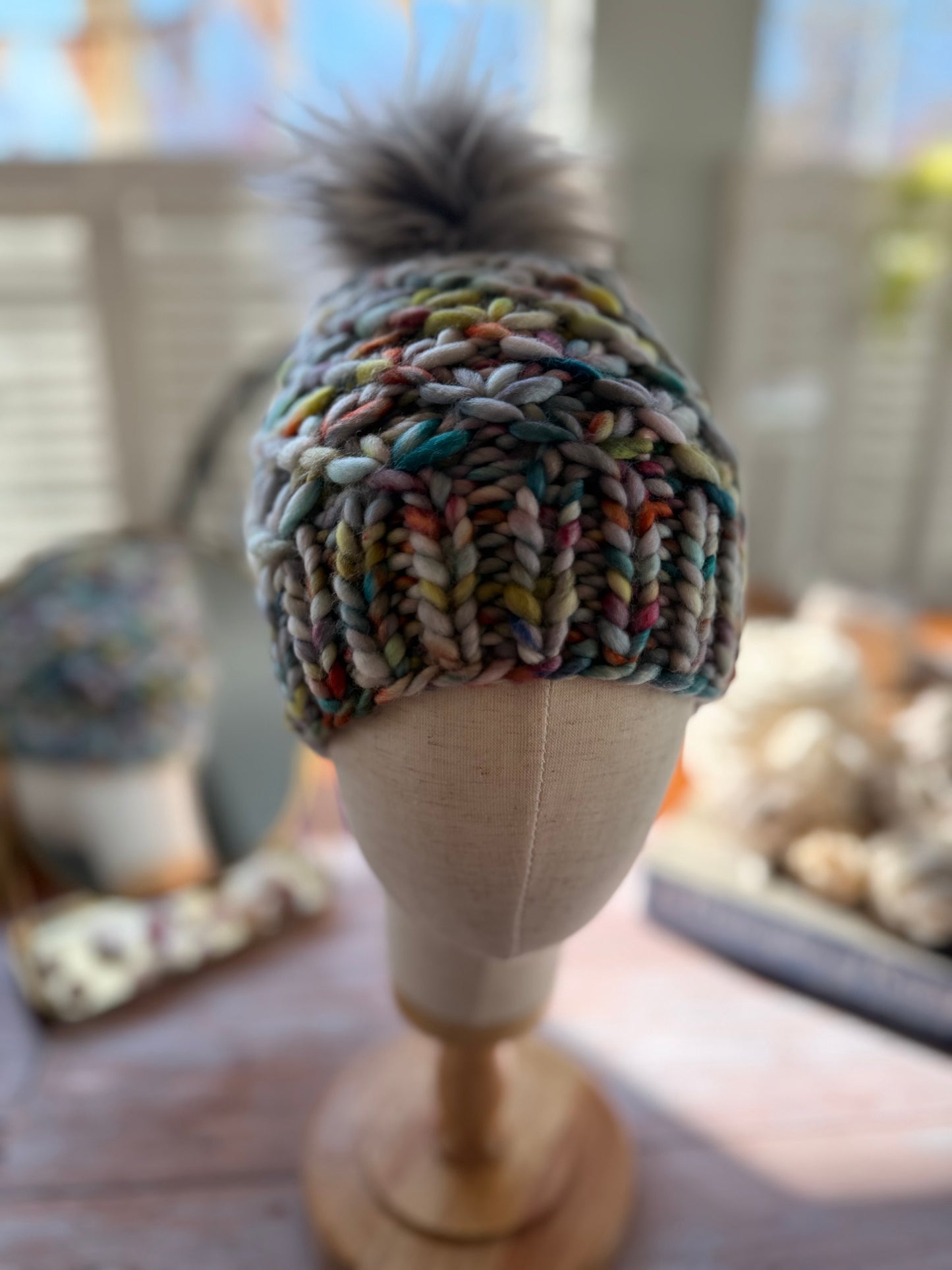 Hand Knit Merino Wool Chunky Beanie