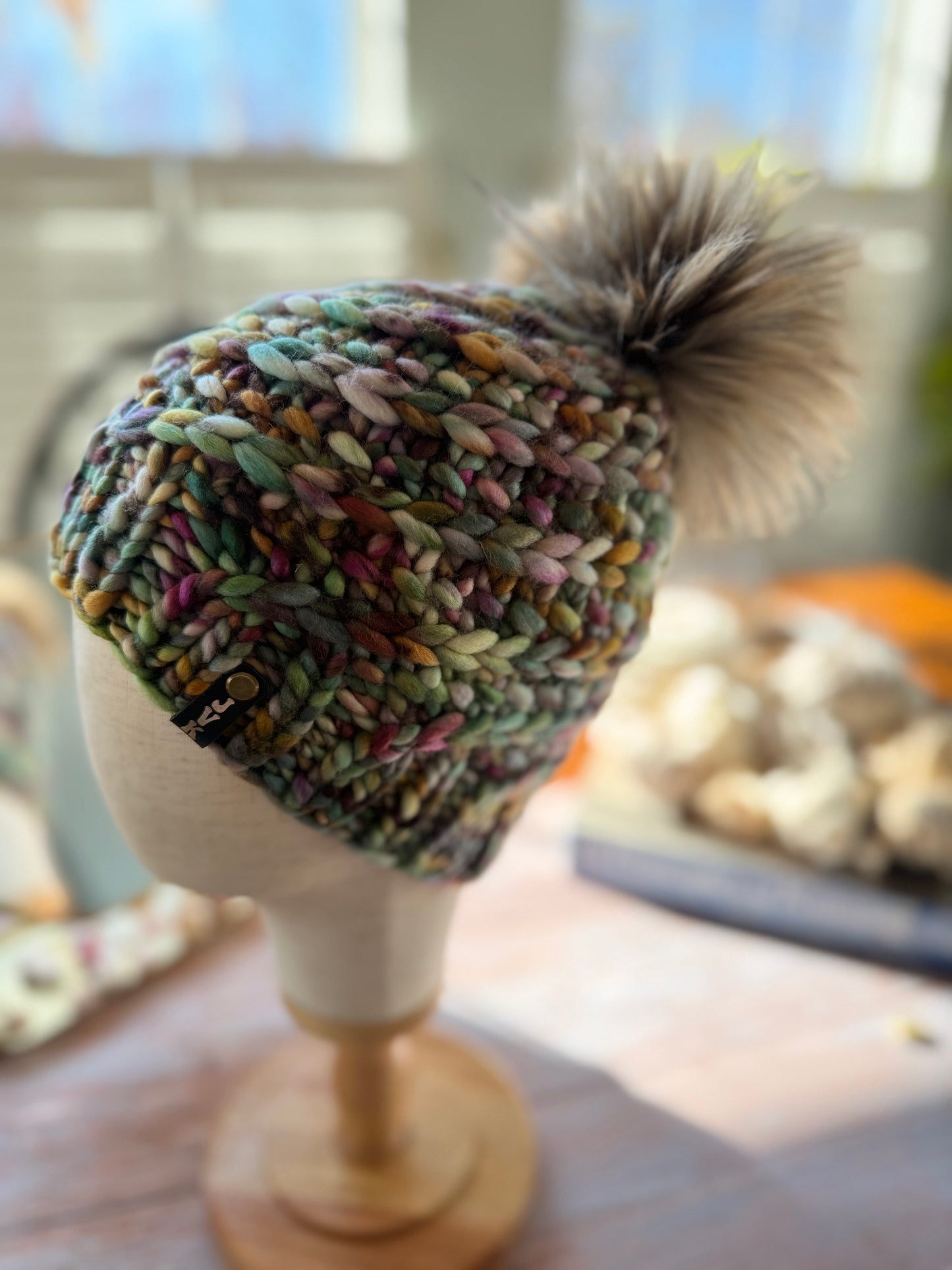 Hand Knit Merino Wool Chunky Beanie