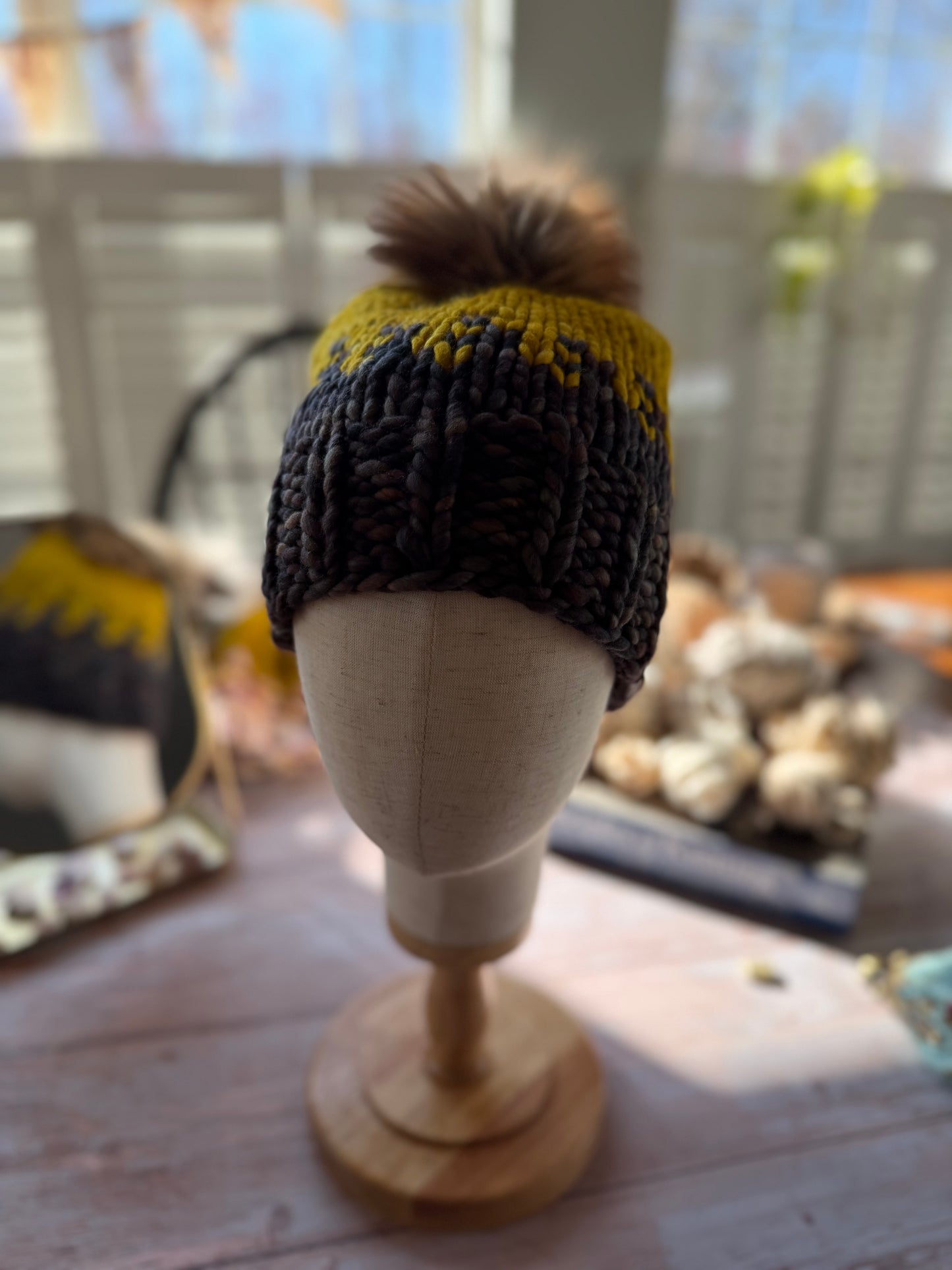 Hand Knit Merino Wool Chunky Beanie