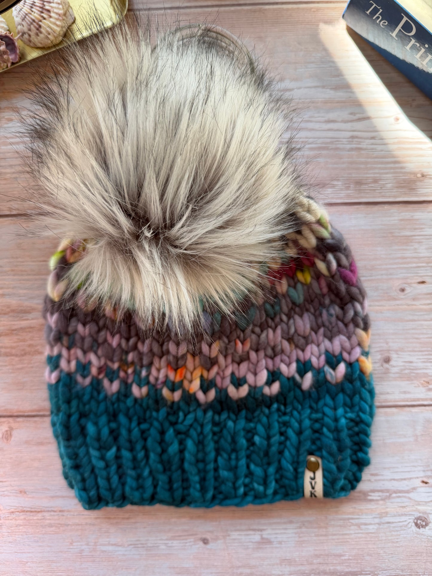 Hand Knit Merino Wool Fair Isle Chunky Beanie