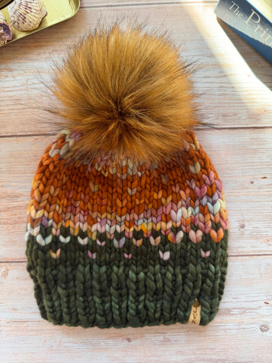 Hand Knit Merino Wool Chunky Beanie
