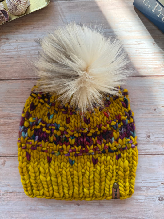 Hand Knit Merino Wool Chunky Beanie