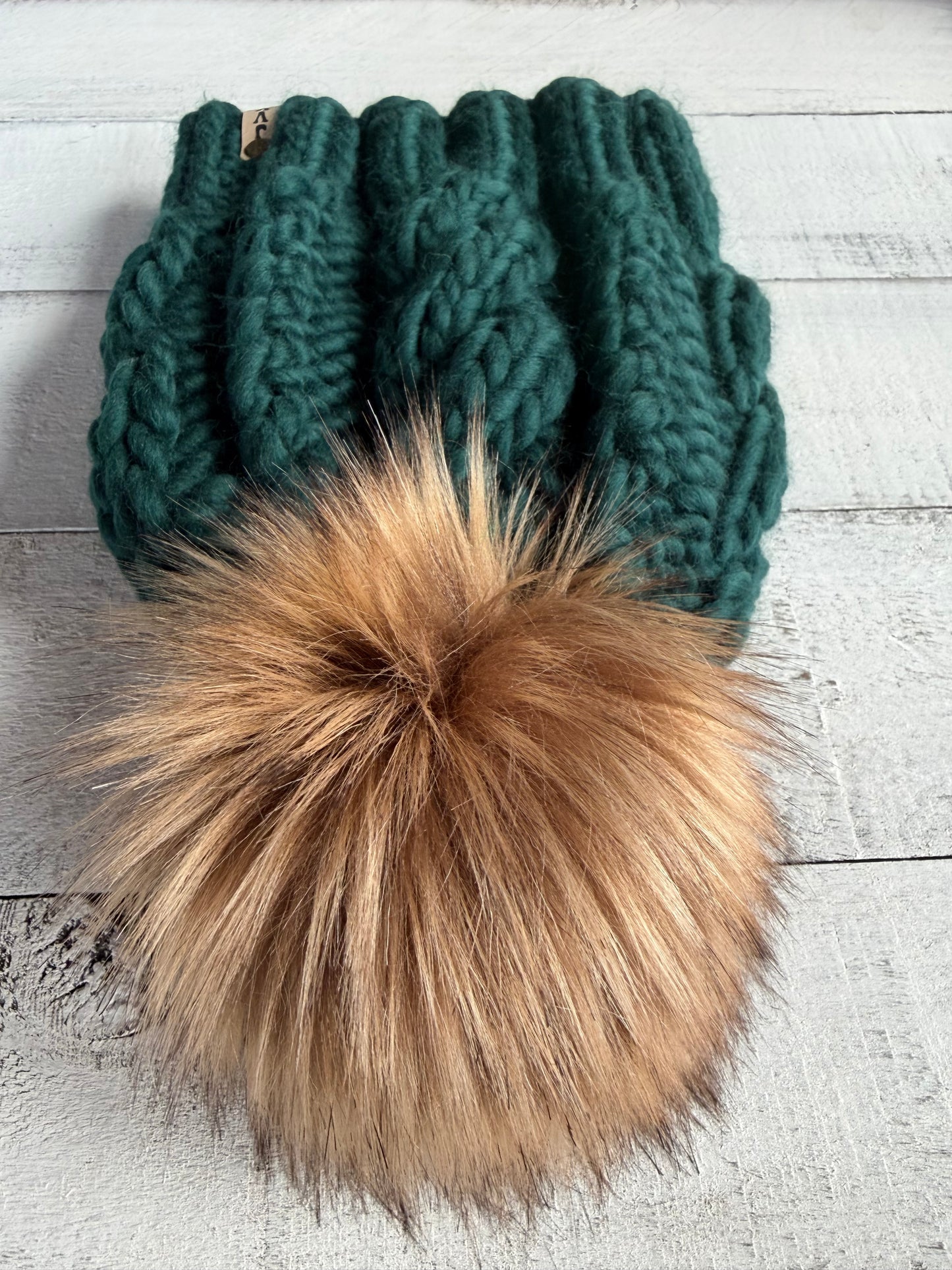 Cable Knit OG Wool Hat- FOREST