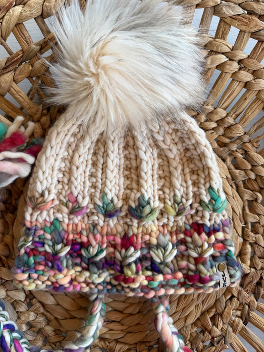 Hand Knit Luxury Beanie Split Brim Hood Style