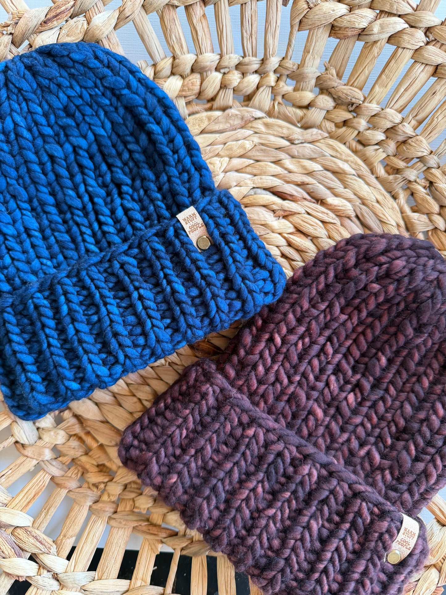 Hand Knit Merino Wool Double Brim Beanie