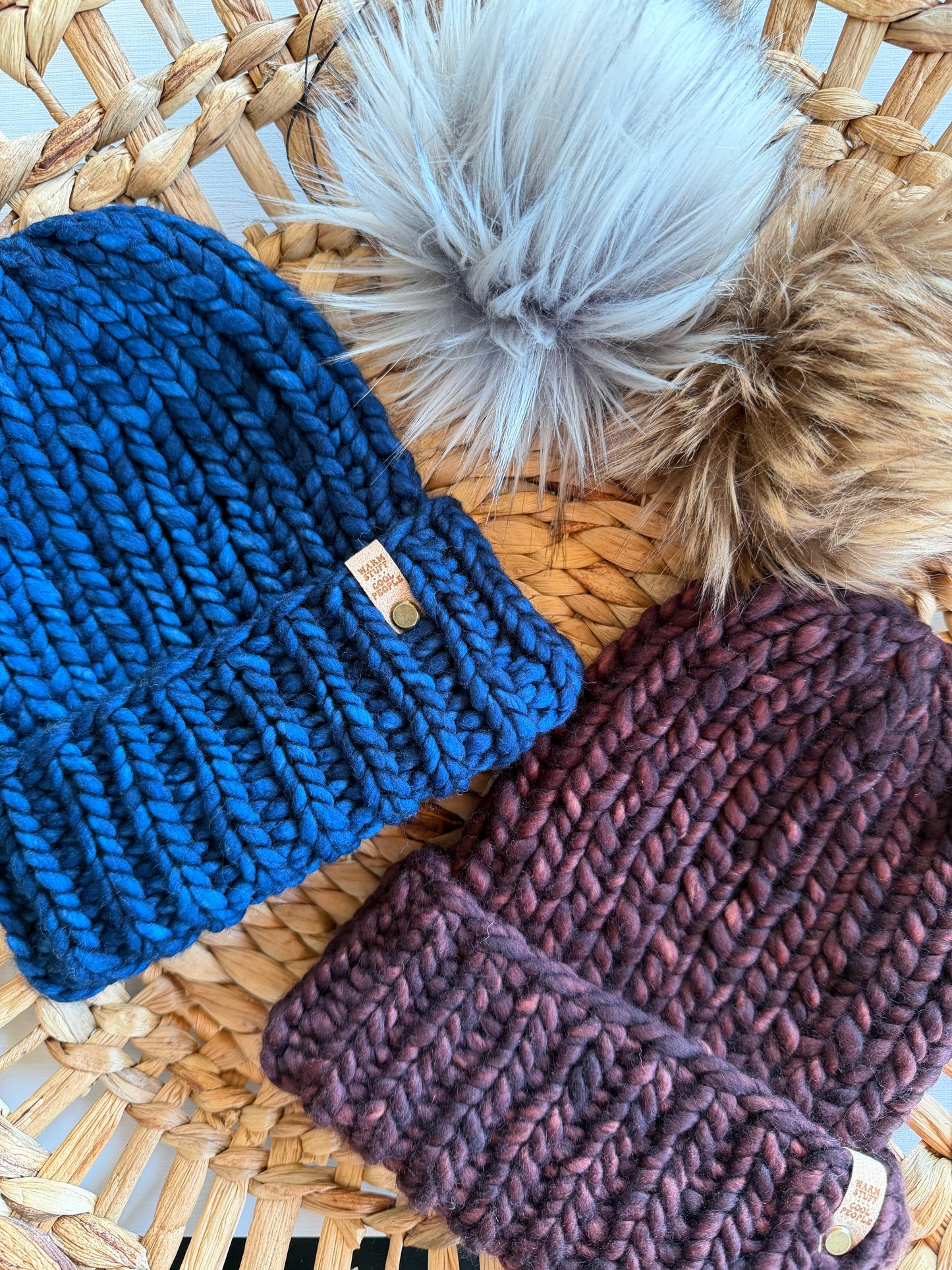 Hand Knit Merino Wool Double Brim Beanie