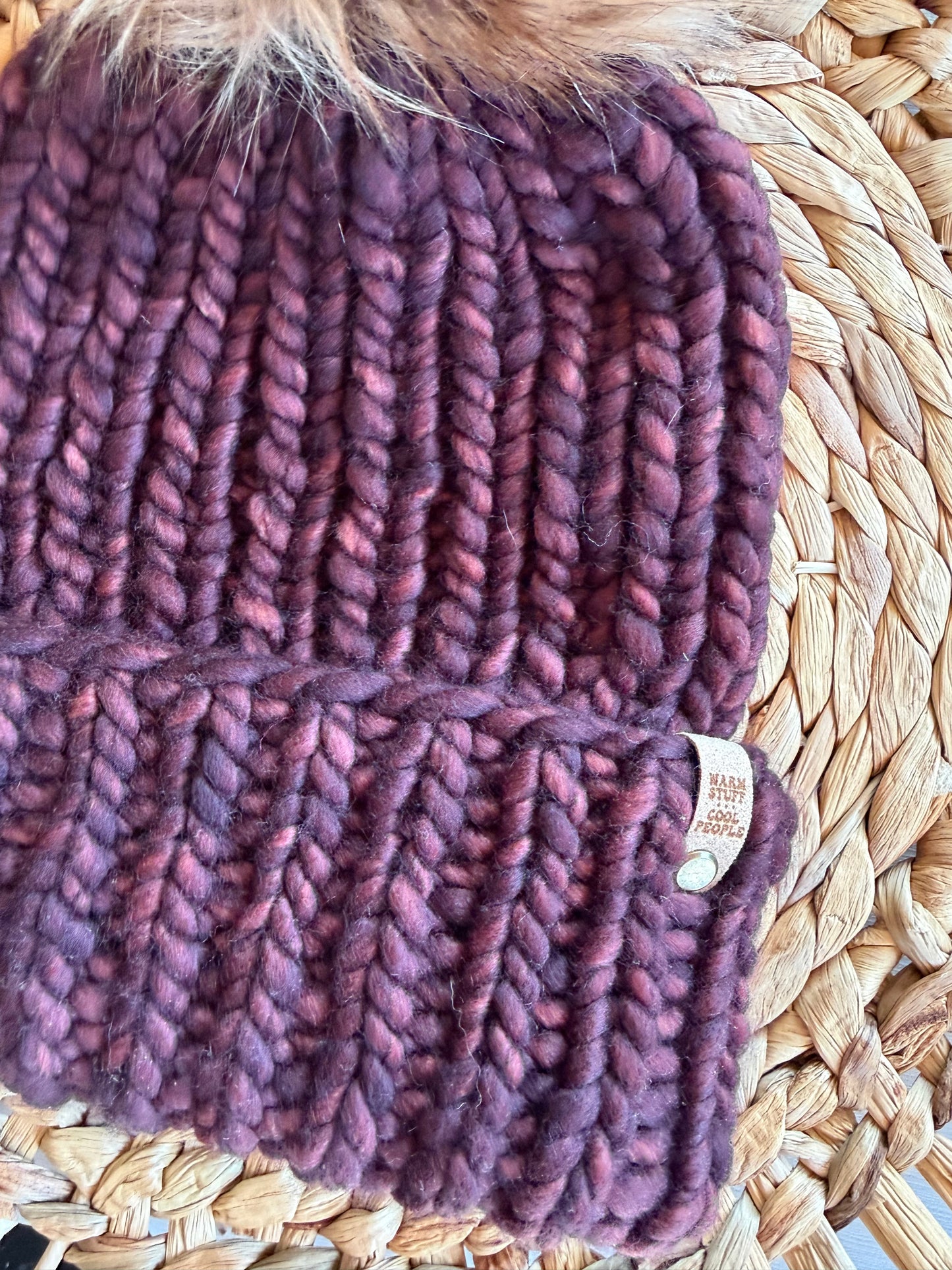 Hand Knit Merino Wool Double Brim Beanie