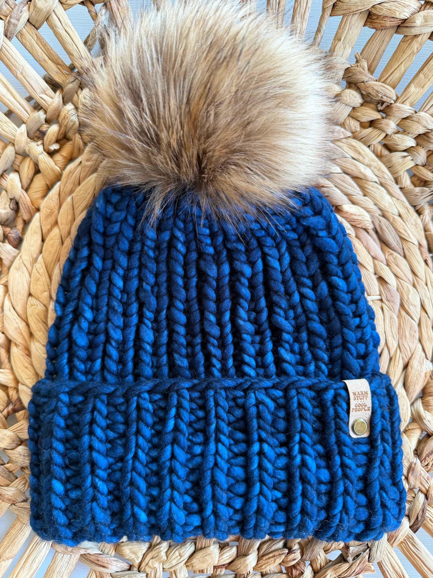 Hand Knit Merino Wool Double Brim Beanie