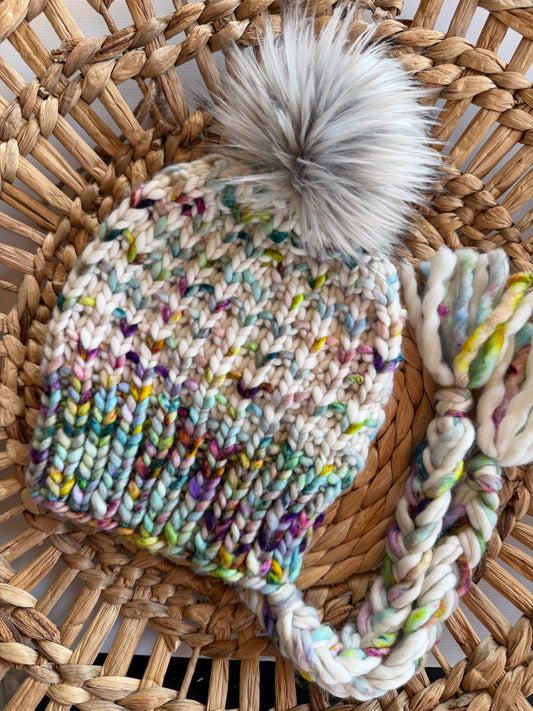 Hand Knit Luxury Beanie Split Brim Hood Style