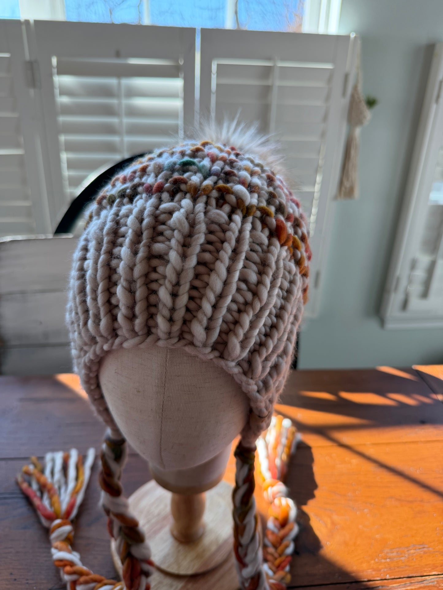 Hand Knit Luxury Beanie Split Brim Hood Style