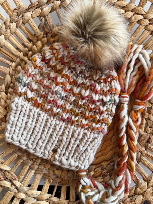 Hand Knit Luxury Beanie Split Brim Hood Style