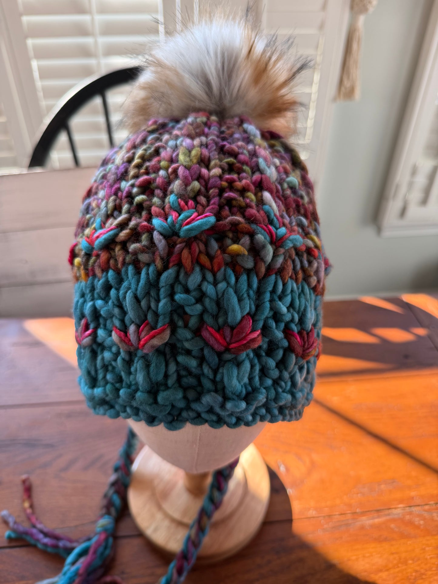 Hand Knit Luxury Beanie Split Brim Hood Style