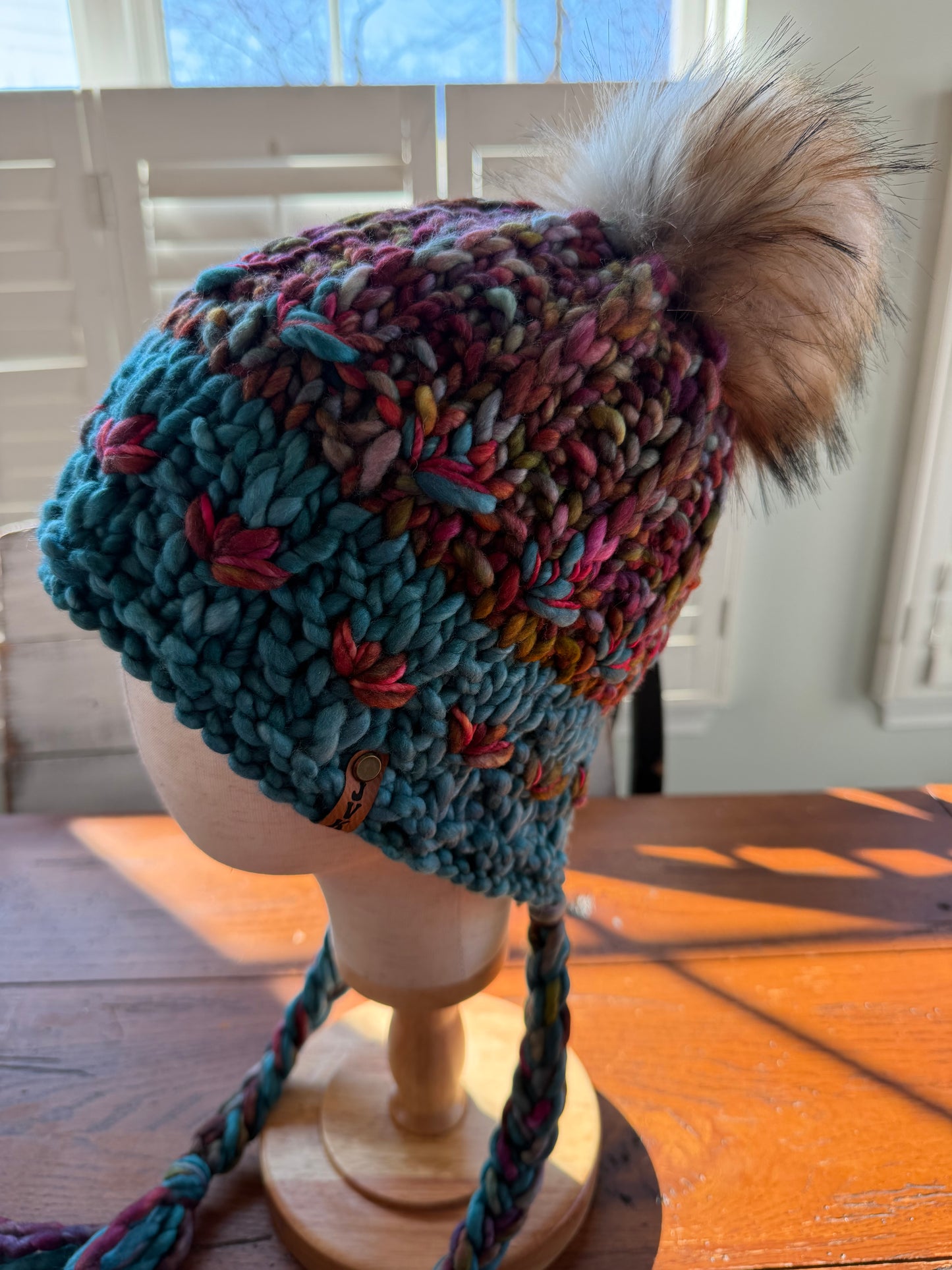 Hand Knit Luxury Beanie Split Brim Hood Style