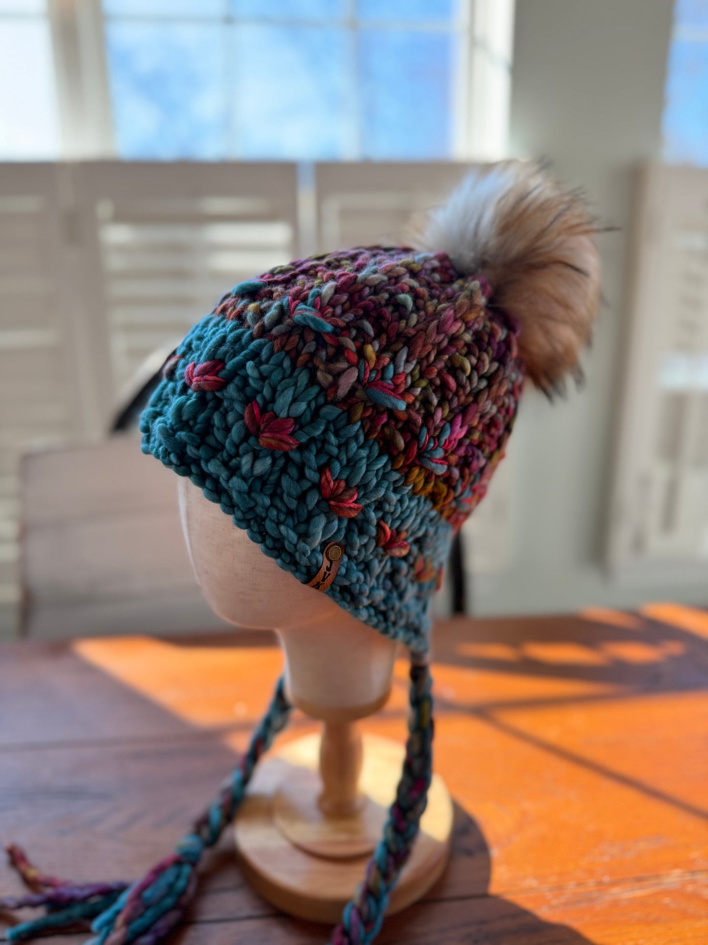 Hand Knit Luxury Beanie Split Brim Hood Style