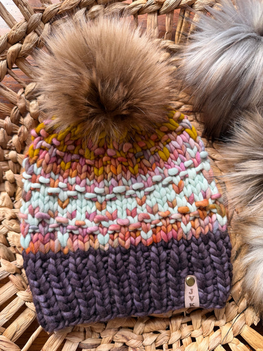 Hand Knit Merino Wool Chunky Beanie