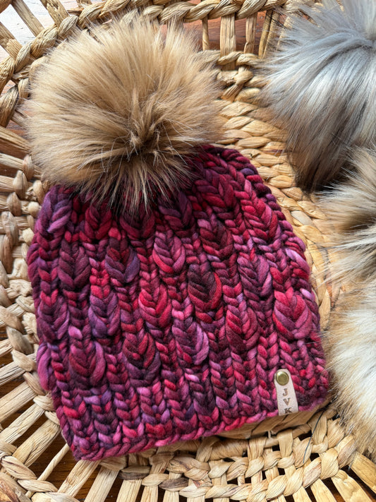Hand Knit Merino Wool Chunky Beanie