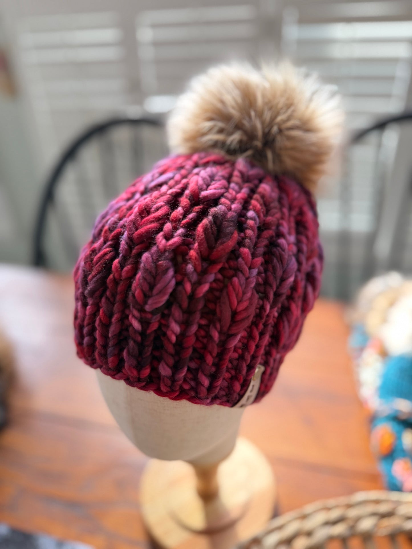 Hand Knit Merino Wool Chunky Beanie
