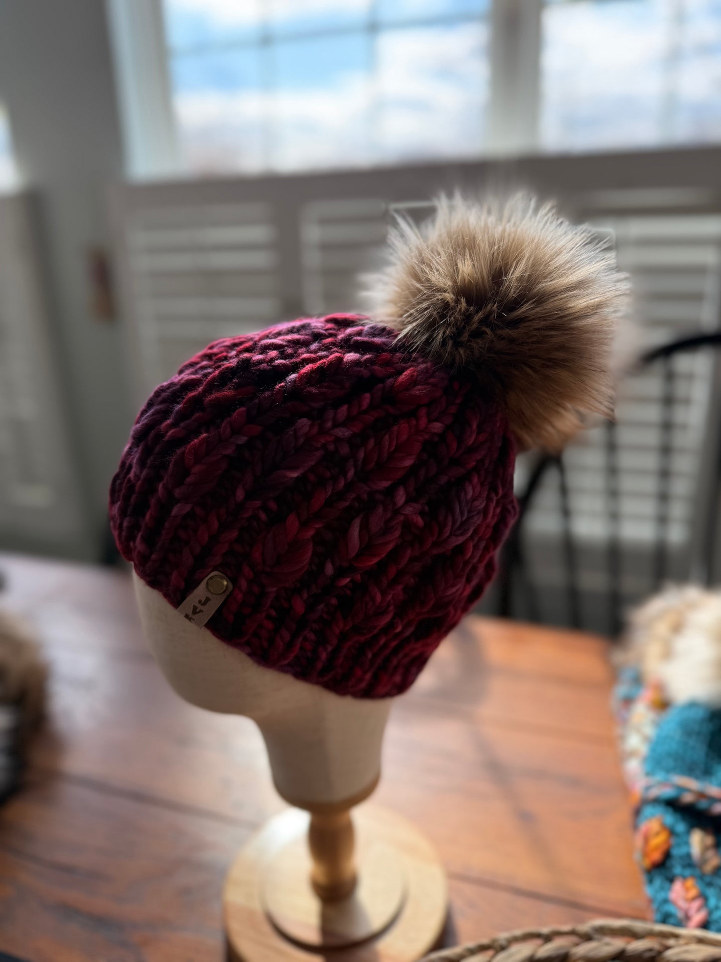 Hand Knit Merino Wool Chunky Beanie
