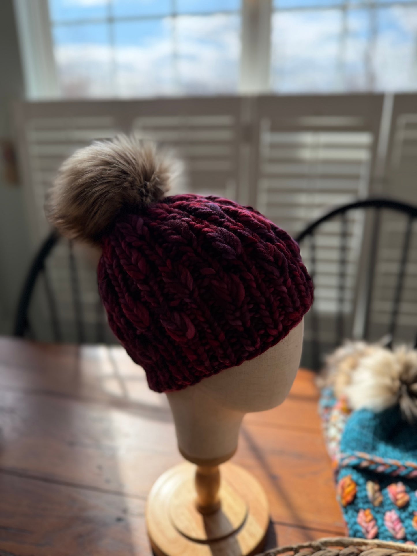 Hand Knit Merino Wool Chunky Beanie