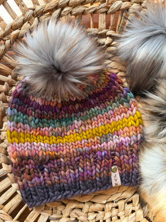 Hand Knit Merino Wool Chunky Beanie