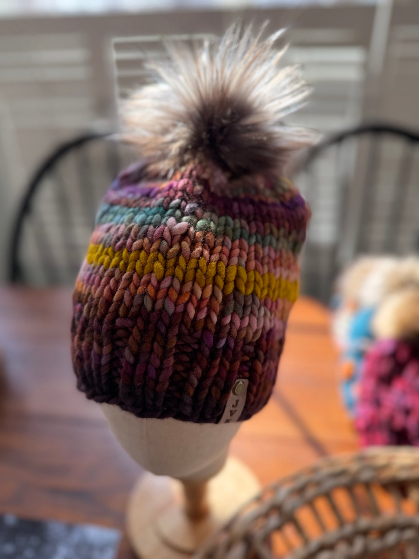 Hand Knit Merino Wool Chunky Beanie