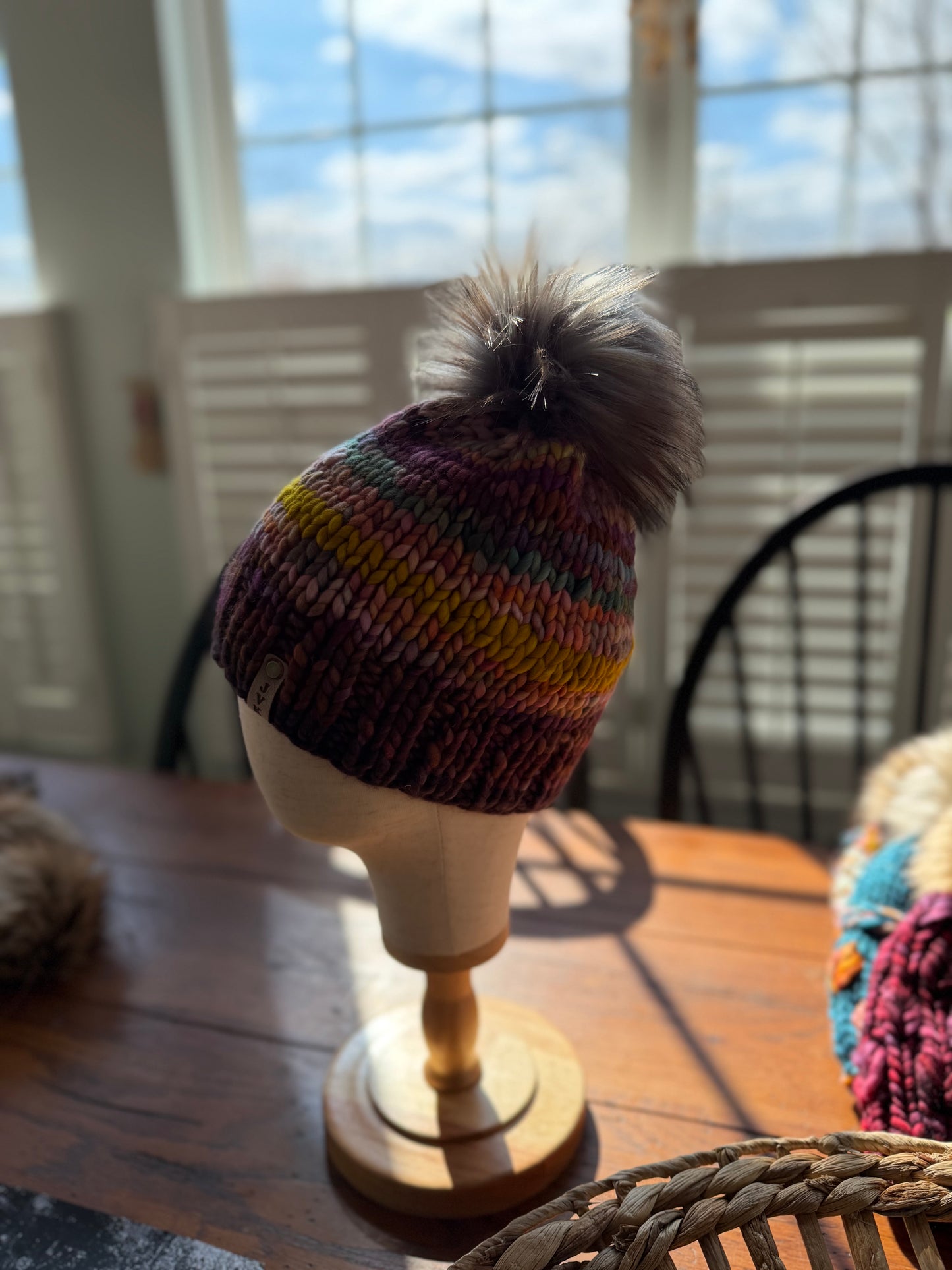 Hand Knit Merino Wool Chunky Beanie