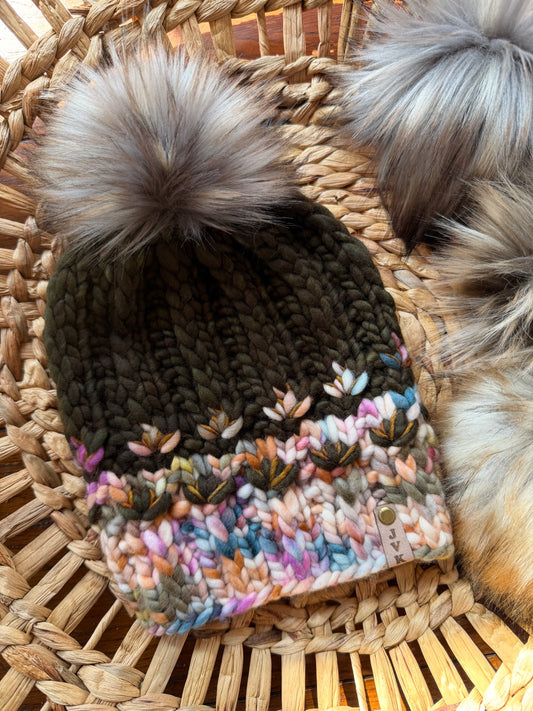 Hand Knit Merino Wool Chunky Beanie