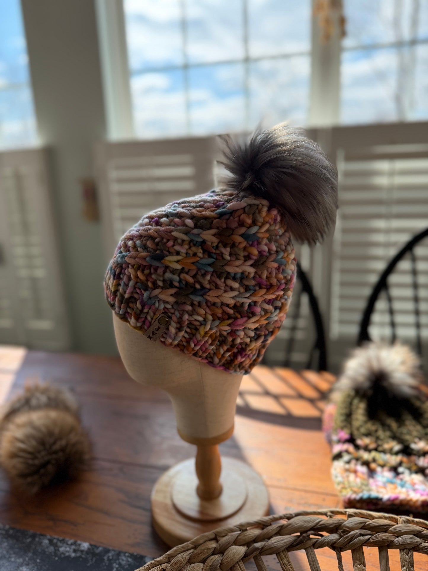 Hand Knit Merino Wool Chunky Beanie