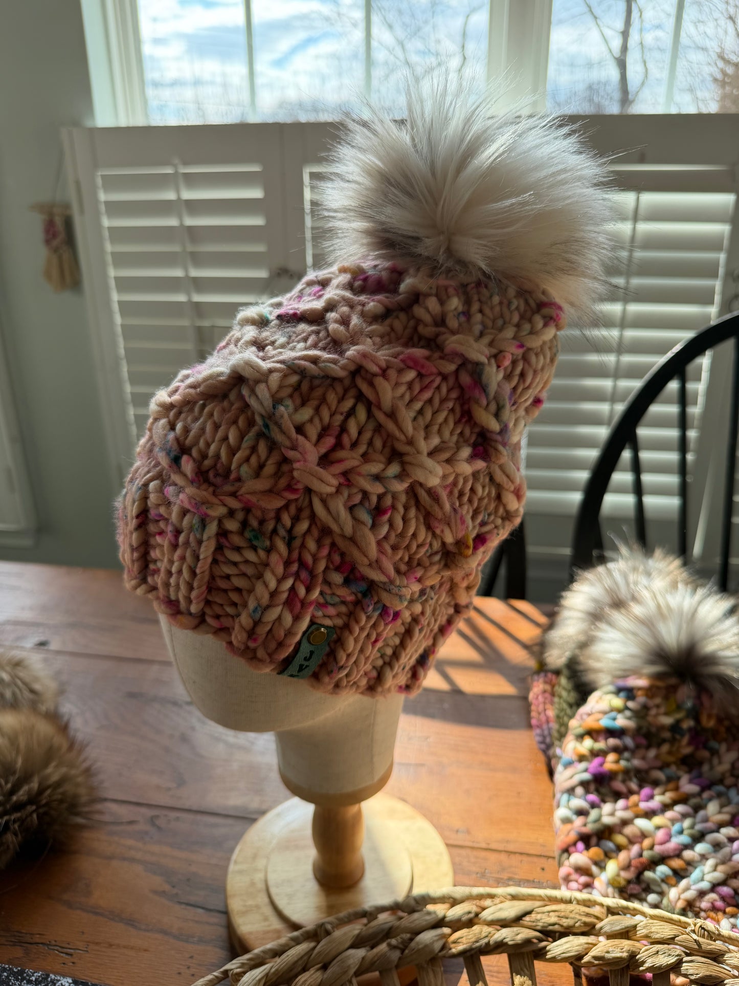 Hand Knit Merino Wool Chunky Beanie SLOUCHY
