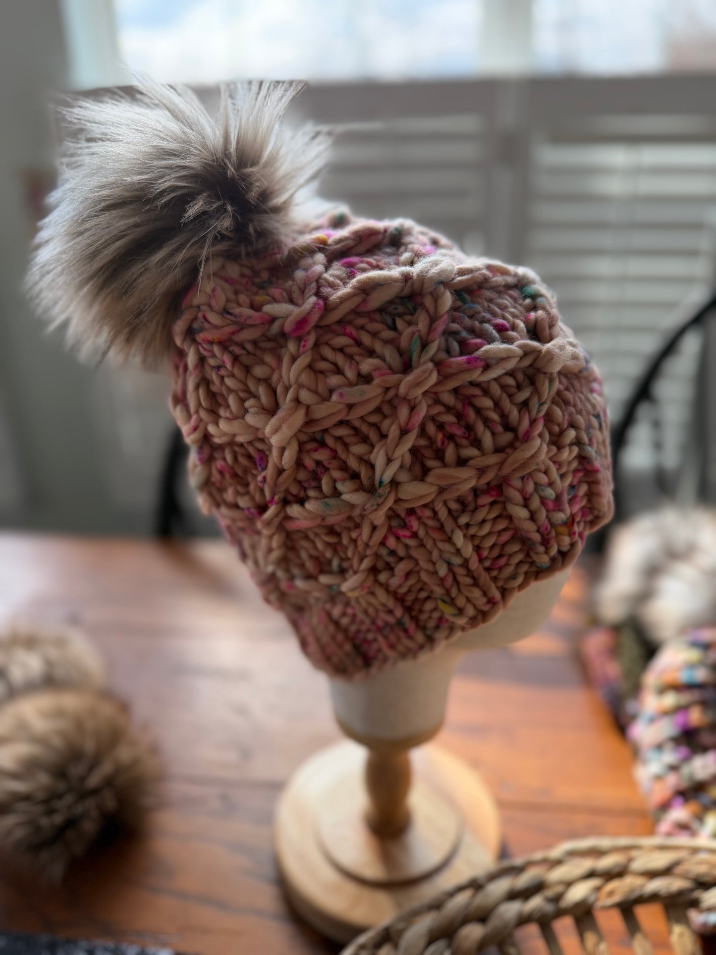 Hand Knit Merino Wool Chunky Beanie SLOUCHY