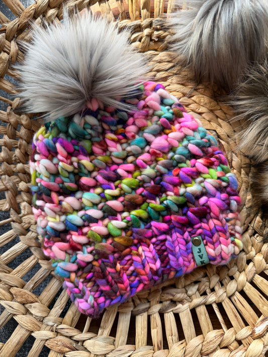 Hand Knit Merino Wool Chunky Beanie