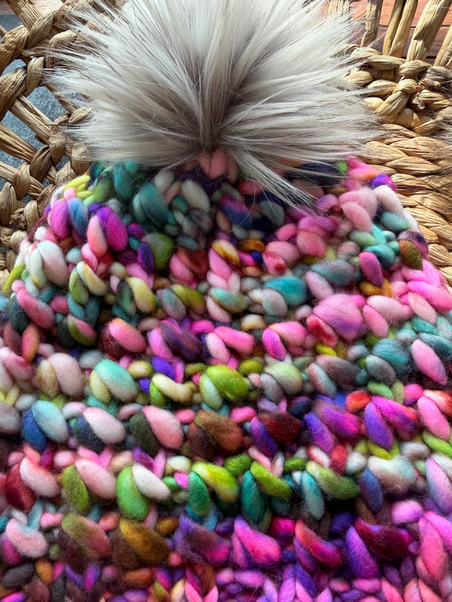 Hand Knit Merino Wool Chunky Beanie