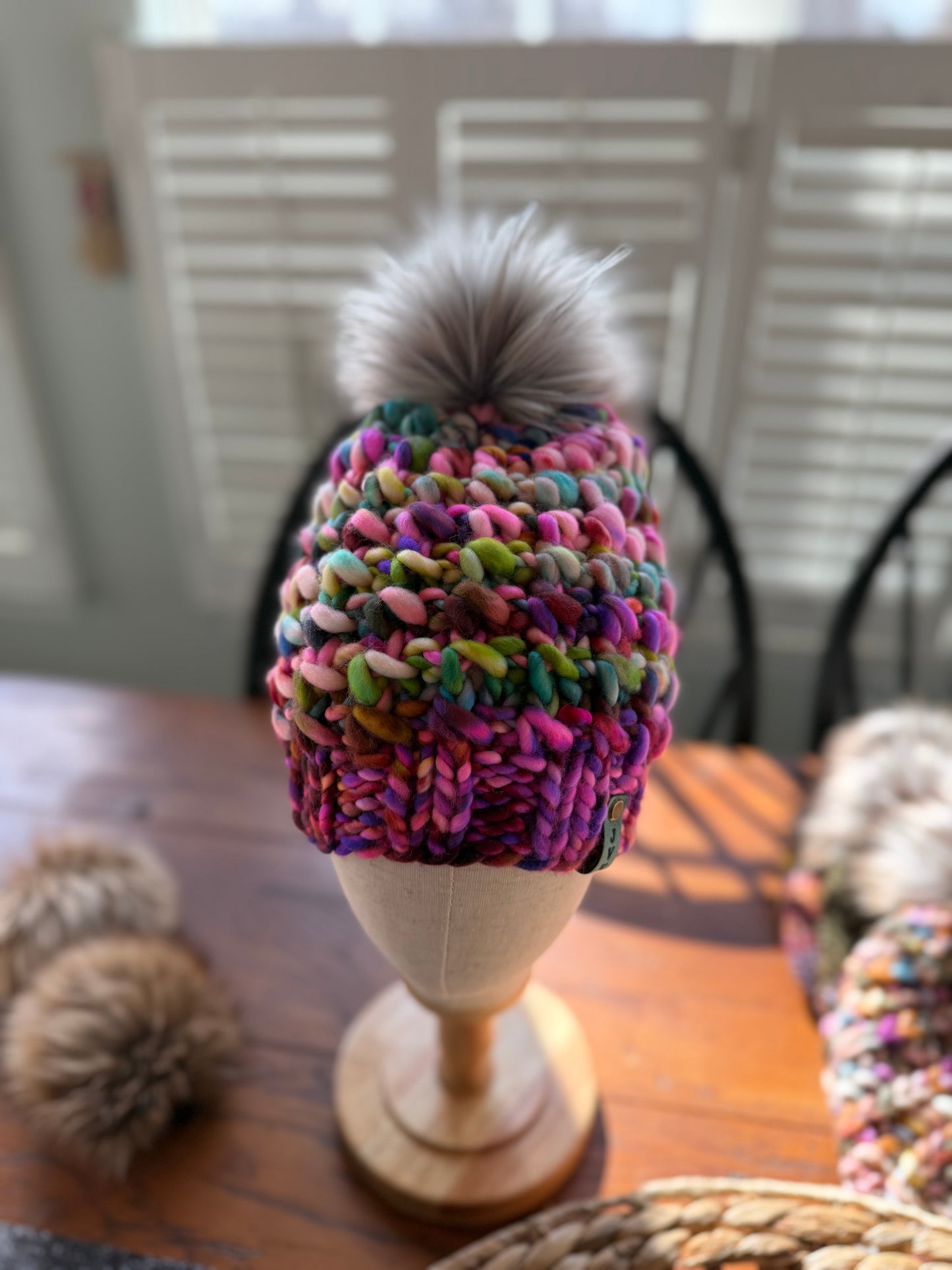 Hand Knit Merino Wool Chunky Beanie