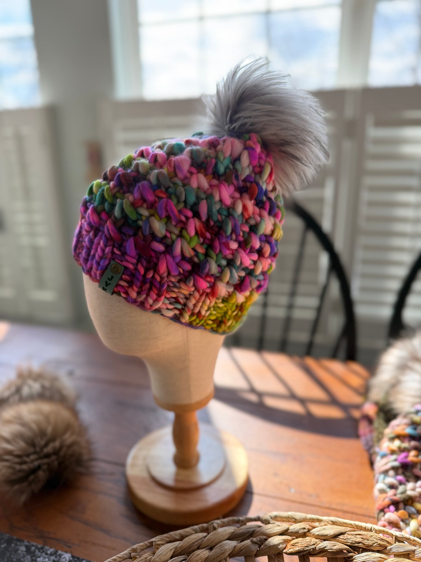 Hand Knit Merino Wool Chunky Beanie